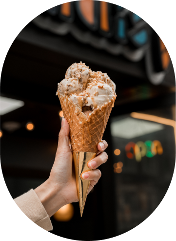 A scoop of Paradis ice cream